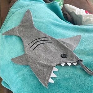 Gray Shark bag or even stocking  with Button eye